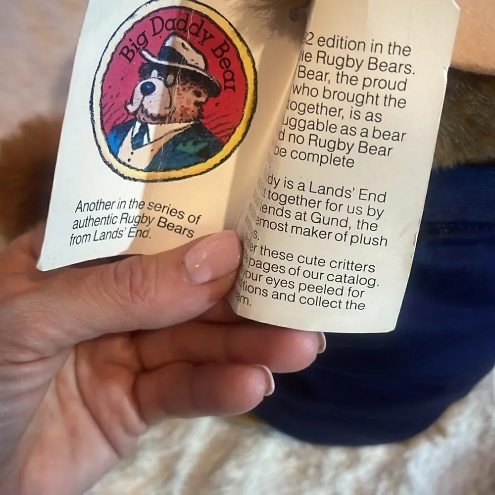 Vintage 1992 Lands’ End, authentic rugby bear